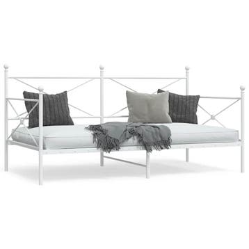 vidaXL Slaapbank zonder matras 107x203 cm staal wit, Verzenden, Nieuw, Wit, Metaal