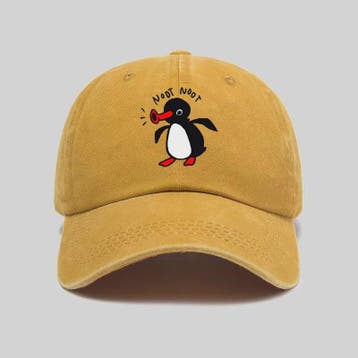 Stoere Katoenen Baseball Cap met Cartoon Pinguïn - Gebogen K, Verzenden, Nieuw