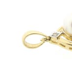 Gouden hanger met parel en diamanten; 0,03 ct., Sieraden, Tassen en Uiterlijk, Bedels, Ophalen of Verzenden, Gebruikt, Goud, Overige merken