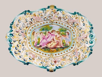 Capodimonte NAPOLI - Tafelmiddenstuk - Genummerd 1034 Mod.