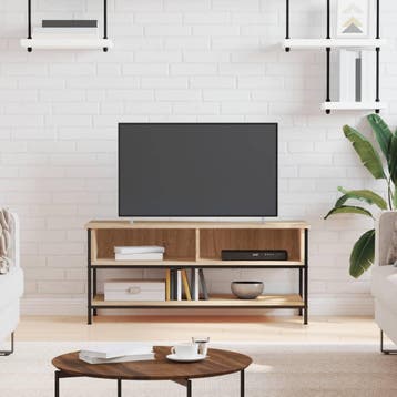 vidaXL Tv-meubel Sonoma eiken 100x35x45 cm bewerkt hout, Minder dan 50 cm, Verzenden, Nieuw, Minder dan 100 cm
