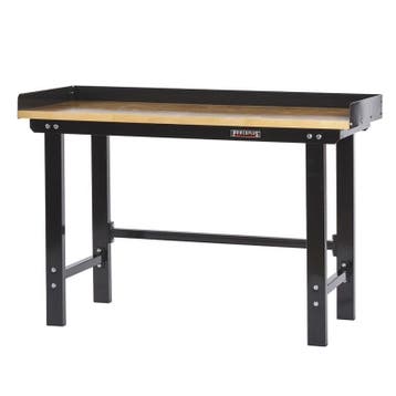 Werkbank 150 cm met hardhouten blad + opzetrand - zwart, Ophalen of Verzenden, Nieuw
