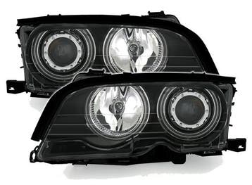 Koplampen BMW E46 99-01 Coupe/Cabrio CCFL Angel Eyes zwart, Ophalen of Verzenden, Nieuw