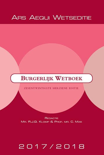 Burgerlijk Wetboek 20172018 9789069169699, Zo goed als nieuw
