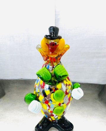 Filippo Maso - sculptuur, Clowns - 19 cm - Glas - 2026, Antiek en Kunst, Antiek | Glas en Kristal