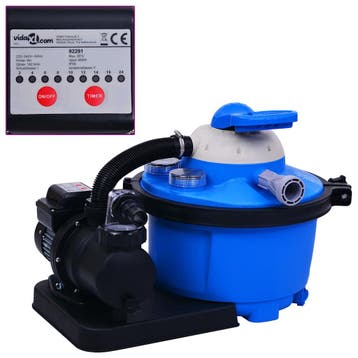 vidaXL Zandfilterpomp met timer 450 W 25 L, Tuin en Terras, Verzenden, Nieuw