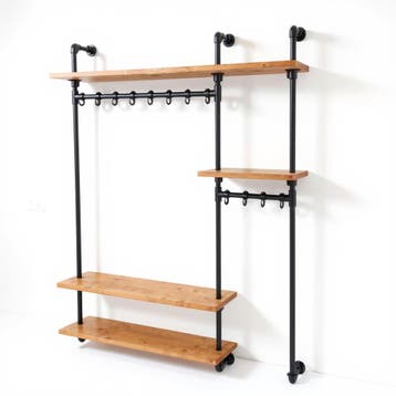 Industrieel stalen kapstok op maat | incl. planken, Huis en Inrichting, Woonaccessoires | Kapstokken, Wandkapstok, Overige materialen