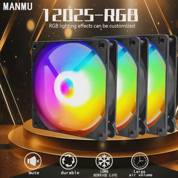 Manmu 120mm Rainbow RGB PC Ventilator - Hoge Koelprestaties, Computers en Software, Computerkoelers, Verzenden, Nieuw