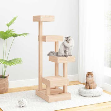 vidaXL Kattenmeubel 45,5x49x103 cm massief grenenhout, Dieren en Toebehoren, Katten-accessoires, Verzenden, Nieuw