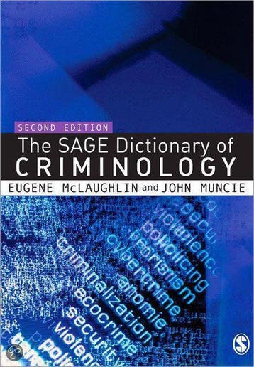 The Sage Dictionary Of Criminology - Mclaughlin, Verzenden, Gelezen