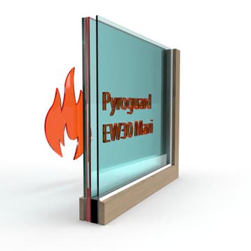 Dubbel glas Pyroguard EW30 Maxi (houten constructie) - HR 6, Doe-het-zelf en Verbouw, Ophalen of Verzenden, Nieuw