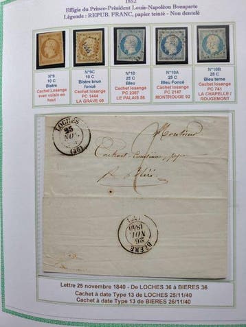 Frankrijk 1852/1852 - Napoléon III-klassiekers nr. 9 en nr., Gestempeld