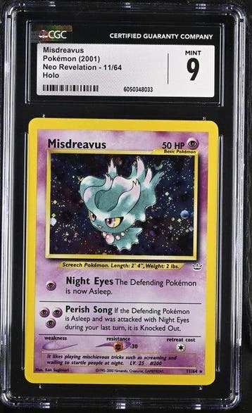 Pokémon Graded card - Misdreavus 11/64 Holo - CGC 9 - WOTC -, Nieuw