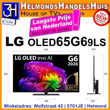 LG OLED65G69LS 65 inch oled tv Nieuw model Laagste prijs 3H, Nieuw, Ophalen of Verzenden, 100 cm of meer, 4k (UHD)