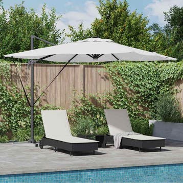 vidaXL Roma Parasol Beige 286 x 284 x 270 cm Aluminium en, Tuin en Terras, Parasols, Verzenden, Nieuw, 2 tot 3 meter