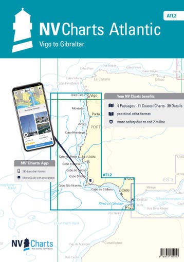 NV Charts Atlantische Oceaan -  ATL 2 - Vigo naar Gibraltar, Ophalen of Verzenden, Nieuw