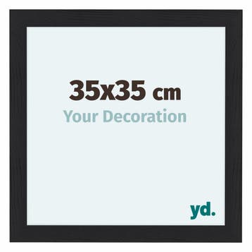 Fotolijst 35x35 cm - Zwart - Houtnerf - MDF - Como, Verzenden, Nieuw