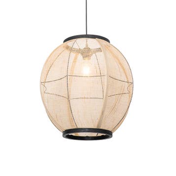 Oosterse hanglamp bruin stof 46 cm - Rob, Verzenden, Nieuw, Oosters