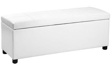 Opbergbank Bukit 118x37x43 cm met opbergruimte wit [en.casa], Huis en Inrichting, Verzenden, Nieuw