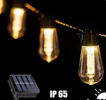 Solar Lichtslinger 15M – 100 LED Edison IP65, Verzenden, Nieuw