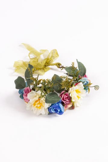 KIMU® Handgemaakte Bloemenkrans Haar Roze Wit Lichtroze Bloe, Kleding | Dames, Ophalen of Verzenden, Nieuw, Carnaval, Accessoires