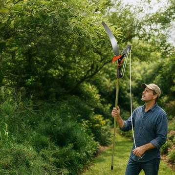 Telescopische takkenschaar met zaag - groen, Verzenden, Nieuw