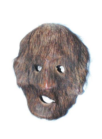 Oud leren masker Magar-sjamaan, 26 cm, Himalaya, Nepal -