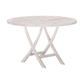 *WOONWINKEL* Ronde Eettafel Teak Wit, Verzenden, Nieuw