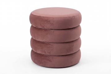 Kruk VOGUE 40cm rond bekleed met opbergruimte fluweel rosé, Ophalen of Verzenden, Nieuw