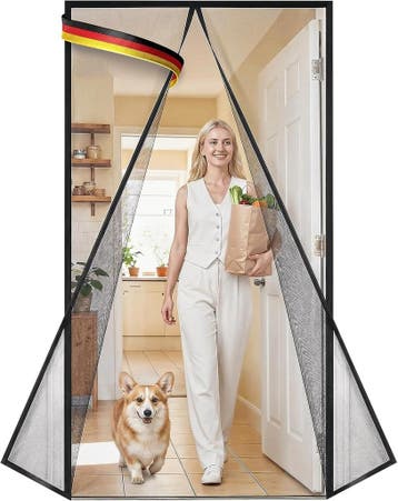 Magnetische Hordeur Zwart | Tweedekansje | OP=OP, Hordeur, Ophalen of Verzenden, Zo goed als nieuw, 120 cm of meer