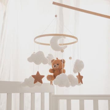 Houten Baby Mobiel voor Ledikant met Teddybeer, Maan en Ster, Verzenden, Nieuw