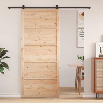 vidaXL Schuifdeur 100 x 2,5 x 208 cm Massief grenenhout, Verzenden, Nieuw