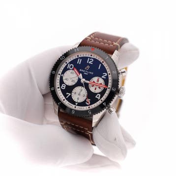 Breitling Classic AVI Mosquito Chronograph Y23380; Auto..., Ophalen of Verzenden, Zo goed als nieuw, Leer, Overige merken