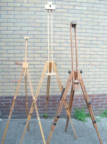 Schildersezel (3) - Messing, Beukenhout - Plein-air ezels