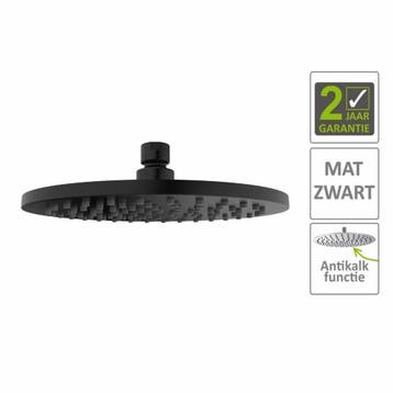 AQS Hoofddouche Luxe Rond 20x20 cm Mat Zwart, Ophalen of Verzenden, Nieuw