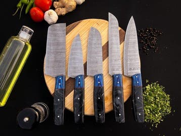 Keukenmes - Kitchen knife set - Lx 229 - Staal, Hout,