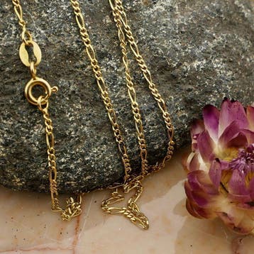 Gouden Figaro schakelketting, Sieraden, Tassen en Uiterlijk, Kettingen, Ophalen of Verzenden, Gebruikt, Goud, Goud