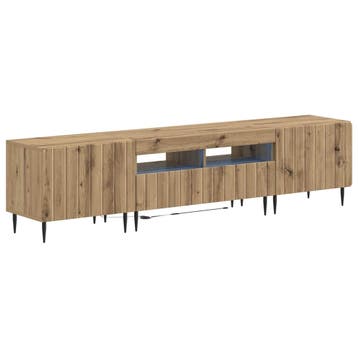 vidaXL 5-delige LED TV-kast Artisanaal eiken Bewerkt hout, Minder dan 50 cm, Verzenden, Nieuw, Minder dan 100 cm