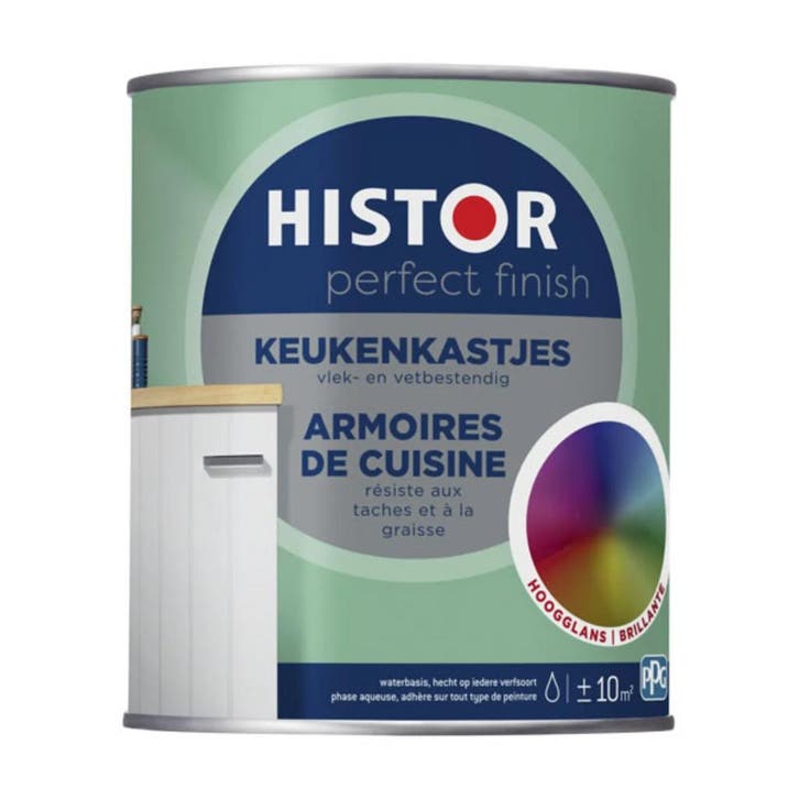 Histor Perfect Finish Keukenkastjes Hoogglans RAL 9016 |, Doe-het-zelf en Verbouw, Verf, Beits en Lak, Verf, Wit, Nieuw, Minder dan 5 liter