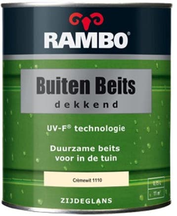 RAMBO Buitenbeits Dekkend - Gebroken wit 1102 - 0,75 liter, Wit, Nieuw, Beits, Ophalen of Verzenden