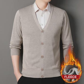 Heren Fleece Cardigan Jas - Gebreide V-hals Trui voor Herfst, Kleding | Heren, Verzenden, Nieuw