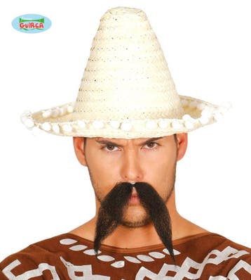 Mexicaanse sombrero naturel 33cm, Ophalen of Verzenden, Nieuw