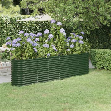 vidaXL Plantenbak 260x40x68 cm gegalvaniseerd staal groen, 100 cm of meer, Verzenden, Nieuw, Metaal