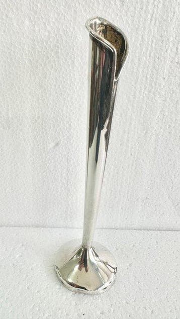 Eenbloemige vaas - 925 zilver, Antiek en Kunst
