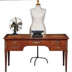Chique Napoleon III bureau plat ca 1870 Thuyawortel en goud, Ophalen of Verzenden