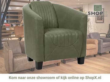 Leren fauteuil Press Special - Granada Moss (olijf/groen) -, Nieuw, Ophalen of Verzenden, Eigentijds, Klassiek, Retro, Romantisch, Vintage