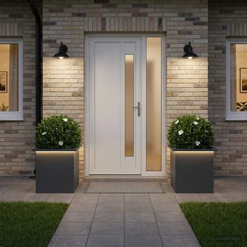 vidaXL Plantenbak met led 2 st Antraciet 40 x 40 x 40 cm, Verzenden, Minder dan 60 cm, Nieuw, Metaal