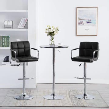 vidaXL Barstoelen 2 st kunstleer zwart, Verzenden, Nieuw