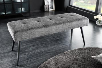 Design bank BOUTIQUE 100cm grijze structuurstof zwarte, Ophalen of Verzenden, Nieuw