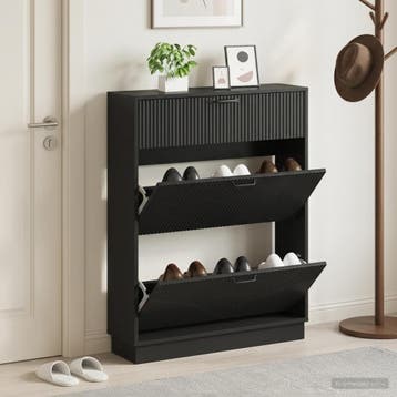 vidaXL Schoenenkast HOORN 78 x 24 x 100 cm Bewerkt hout, Verzenden, Nieuw